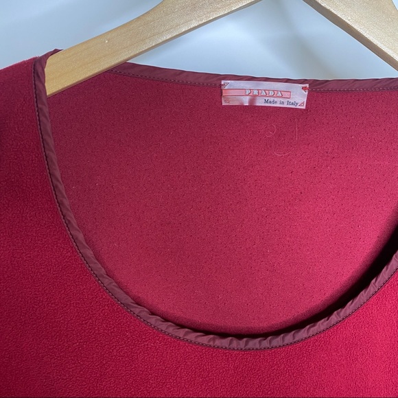 Vintage Prada Red Fleece Top Drawstring Waist - Picture 10 of 11
